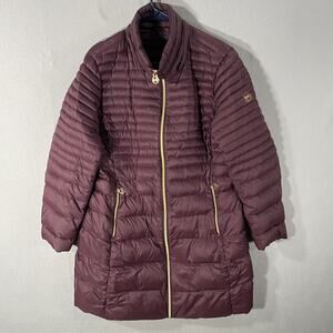 Michael Kors Purple Long Puffer Winter Jacket Packable Down Filled Women's XL